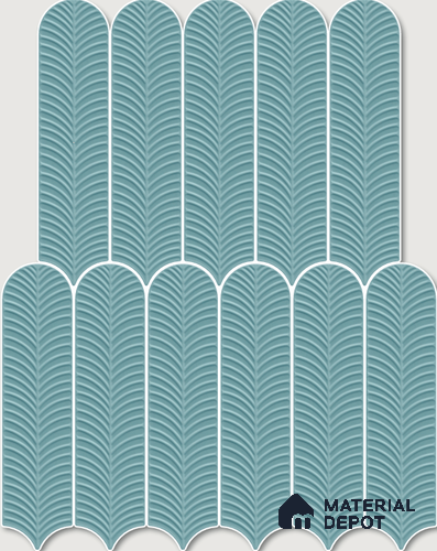 Subway Wall Tile TL 10742 Feather Series Aqua Mist 1 ft x 3 in Ceramic Glossy Finish - 10 mm | Suitable for Highlighter Walls, Foyer, Bathroom, Kitchen Wall & Backsplashes