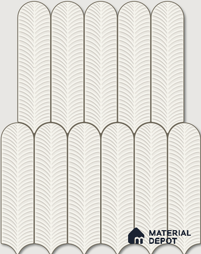 Subway Wall Tile TL 10742 B Feather Series Cream Alloy 1 ft x 3 in Ceramic Glossy Finish - 10 mm | Suitable for Highlighter Walls, Foyer, Bathroom, Kitchen Wall & Backsplashes