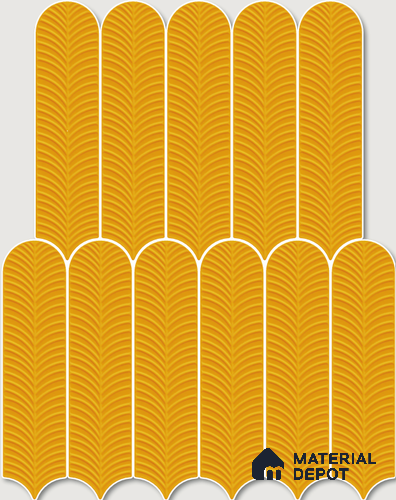 Subway Wall Tile TL 10742 E Feather Series Honey Shine 1 ft x 3 in Ceramic Glossy Finish - 10 mm | Suitable for Highlighter Walls, Foyer, Bathroom, Kitchen Wall & Backsplashes