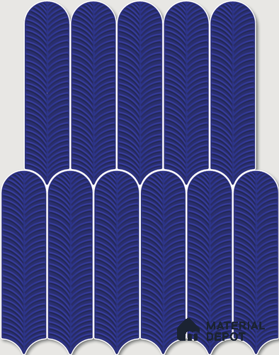 Subway Wall Tile TL 10742 F Feather Series Indigo Blue 1 ft x 3 in Ceramic Glossy Finish - 10 mm | Suitable for Highlighter Walls, Foyer, Bathroom, Kitchen Wall & Backsplashes