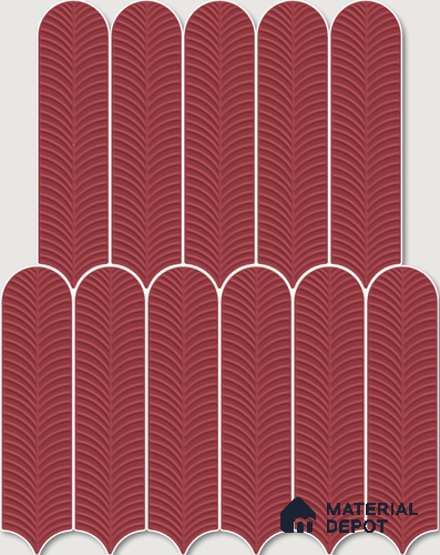 Subway Wall Tile TL 10742 G Feather Series Ruby Rush 1 ft x 3 in Ceramic Glossy Finish - 10 mm | Suitable for Highlighter Walls, Foyer, Bathroom, Kitchen Wall & Backsplashes