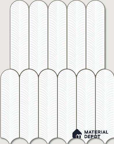 Subway Wall Tile TL 10742 H Feather Series Silk Snow 1 ft x 3 in Ceramic Glossy Finish - 10 mm | Suitable for Highlighter Walls, Foyer, Bathroom, Kitchen Wall & Backsplashes