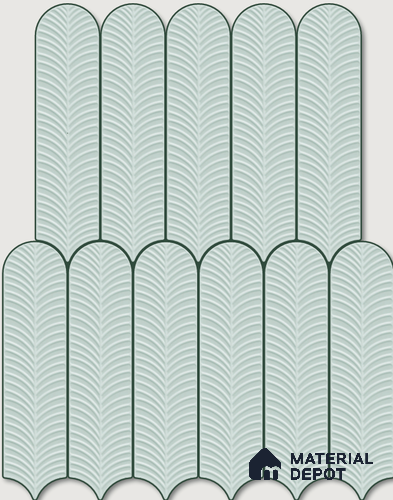 Subway Wall Tile TL 10742 I Feather Series Soft Aqua 1 ft x 3 in Ceramic Glossy Finish - 10 mm | Suitable for Highlighter Walls, Foyer, Bathroom, Kitchen Wall & Backsplashes