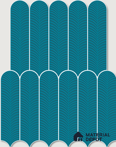 Subway Wall Tile TL 10742 J Feather Series Teal Neo 1 ft x 3 in Ceramic Glossy Finish - 10 mm | Suitable for Highlighter Walls, Foyer, Bathroom, Kitchen Wall & Backsplashes
