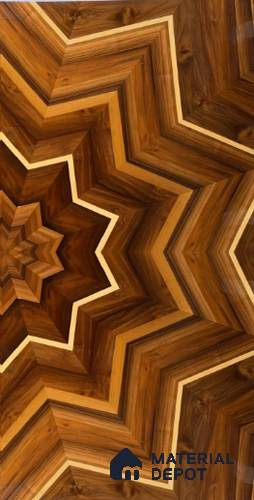 Swiss Walnut Temple Design Pattern 2 8 ft x 4 ft Veneer - 3.7 mm