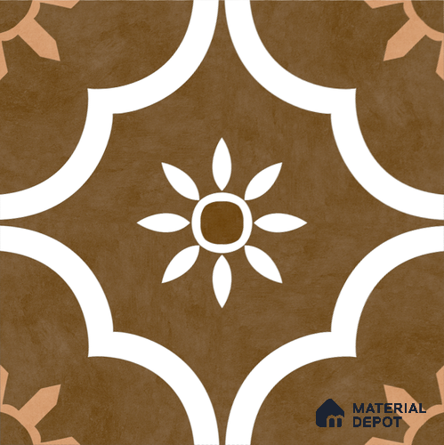 Moroccan Floor & Wall Tile TL 08315 B Omega Terra 1 ft x 1 ft Matte Finish Vitrified Tile - 9 mm | Suitable for Living Room, Bedroom & Bathroom | Please Expect a Slight Variation of Pattern