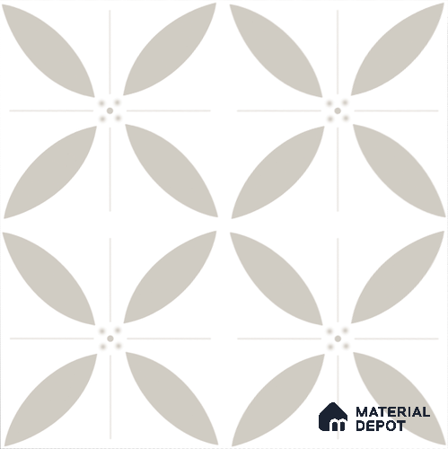 Moroccan Floor & Wall Tile TL 08318 Aura Gris 1 ft x 1 ft Matte Finish Vitrified Tile - 9 mm | Suitable for Living Room, Bedroom & Bathroom | Please Expect a Slight Variation of Pattern