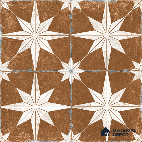 Moroccan Floor & Wall Athangudi Tile TL 08317 C Athena Terra 1 ft x 1 ft Matte Finish Vitrified Tile - 9 mm | Suitable for Living Room, Bedroom & Bathroom | Please Expect a Slight Variation of Pattern