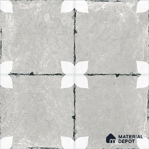 Moroccan Floor & Wall Athangudi Tile TL 08314 D Astria Gris 1 ft x 1 ft Matte Finish Vitrified Tile - 9 mm | Suitable for Living Room, Bedroom & Bathroom | Please Expect a Slight Variation of Pattern