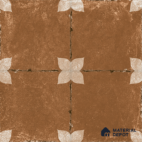 Moroccan Floor & Wall Athangudi Tile TL 08314 B Astria Terra 1 ft x 1 ft Matte Finish Vitrified Tile - 9 mm | Suitable for Living Room, Bedroom & Bathroom | Please Expect a Slight Variation of Pattern