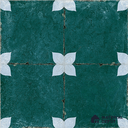 Moroccan Floor & Wall Athangudi Tile TL 08314 C Astria Verde 1 ft x 1 ft Matte Finish Vitrified Tile - 9 mm | Suitable for Living Room, Bedroom & Bathroom | Please Expect a Slight Variation of Pattern
