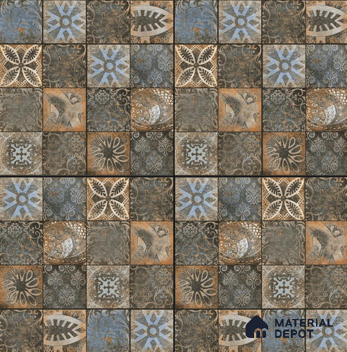Moroccan Floor & Wall Tile TL 08339 Moroccon 11 2 ft x 2 ft Matte Finish Vitrified Tile - 9 mm | Suitable for Living Room, Bedroom & Bathroom | Please Expect a Slight Variation of Pattern