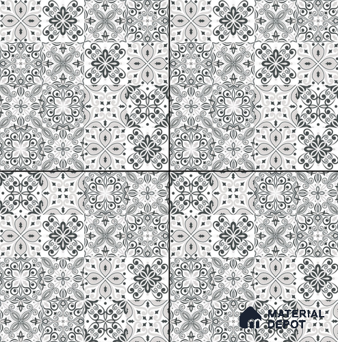 Moroccan Floor & Wall Tile TL 08335 Moroccon 02 2 ft x 2 ft Matte Finish Vitrified Tile - 9 mm | Suitable for Living Room, Bedroom & Bathroom | Please Expect a Slight Variation of Pattern