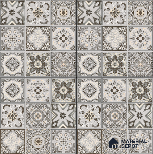 Moroccan Floor & Wall Tile TL 08340 Moroccon 12 2 ft x 2 ft Matte Finish Vitrified Tile - 9 mm | Suitable for Living Room, Bedroom & Bathroom | Please Expect a Slight Variation of Pattern