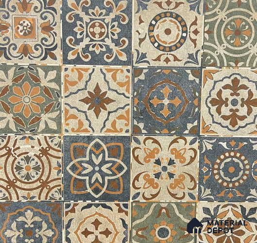 Moroccan Floor & Wall Tile TL 08490 Casa Kenitra Beige 2 ft x 2 ft Matte Finish Vitrified Tile - 9 mm | Suitable for Living Room, Bedroom & Bathroom | Please Expect a Slight Variation of Pattern