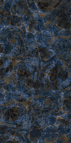 Marble Floor & Wall Tile TL 08240 Electra Blue 4 ft x 2 ft High Gloss Finish Vitrified Tile - 9 mm | Suitable for Living Room, Bedroom & Bathroom