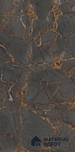 Stone Floor & Wall Tile TL 08253 Port Gold 4 ft x 2 ft Carving Matte Finish Vitrified Tile - 9 mm | Suitable for Living Room, Bedroom & Bathroom