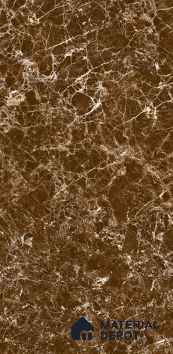 Marble Floor & Wall Tile TL 08243 Emprador Choco 4 ft x 2 ft High Gloss Finish Vitrified Tile - 9 mm | Suitable for Living Room, Bedroom & Bathroom