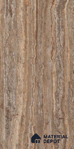 Stone Floor & Wall Tile TL 08254 Travertine Bruno 4 ft x 2 ft Carving Matte Finish Vitrified Tile - 9 mm | Suitable for Living Room, Bedroom & Bathroom