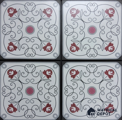 Patterned Floor & Wall Tile TL 08397 | 88083| 8 x 8 inch Matte Finish Vitrified Tile - 9 mm | Suitable for Living Room, Bedroom & Bathroom | Please Expect a Slight Variation of Pattern