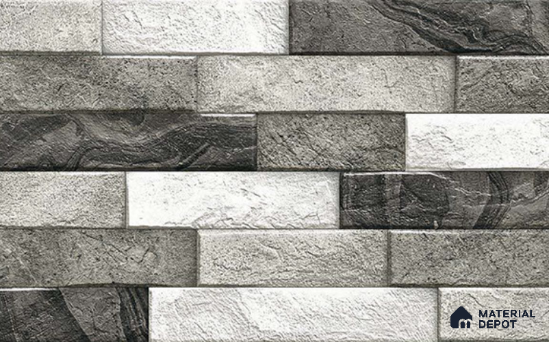 Elevation  Wall Tile TL 10255 Linklock - 02 22 x 12 inch Ceramic Matte Finish - 9 mm |  Suitable For Feature Wall, Boundary Wall, Balcony, Outdoor
