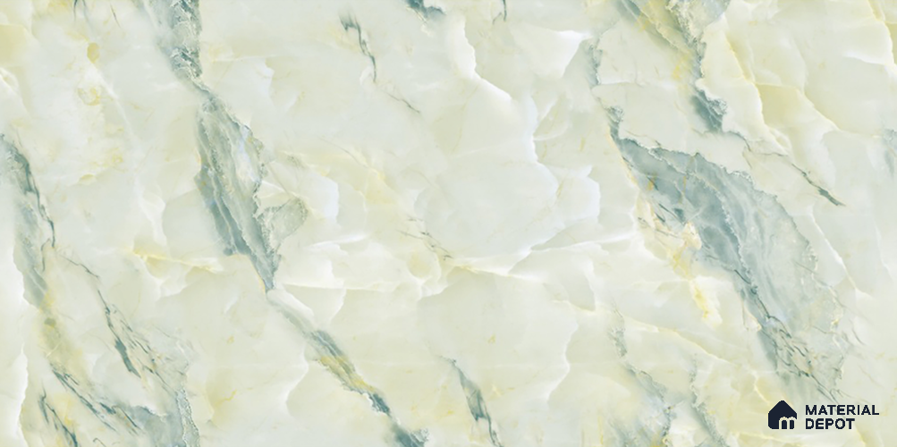 Marble Tile TL 09866 Roxona Green 4 ft x 2 ft  Vitrified Glossy Finish - 9 mm