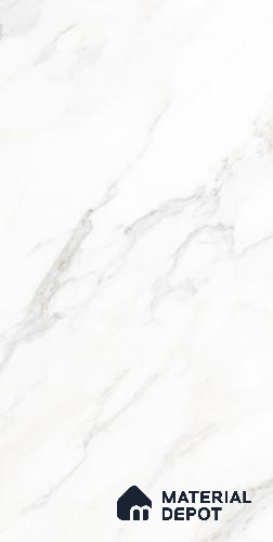 Marble Look Floor & Wall Tile TL 08090 C DG Calacatta Michael Endless 6 ft x 4 ft Vitrified Matte Finish - 9 mm | Adhesive and Spacers Must be Used During Installation