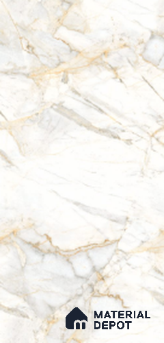 Marble Tile TL 09899 Royal Calacatta 5.25 ft x 2.62 ft  Vitrified Punch Matte Finish - 9 mm | 4 Random Design