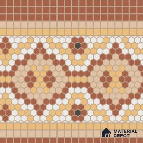Moroccans Floor Tile TL 09907 B Florix Border 8x8 inch Vitrified Matte Finish - 9 mm | Suitable For Living Room, Bedroom | 2 mm Spacer is Mandatory | Please Expect a Slight Variation of Pattern