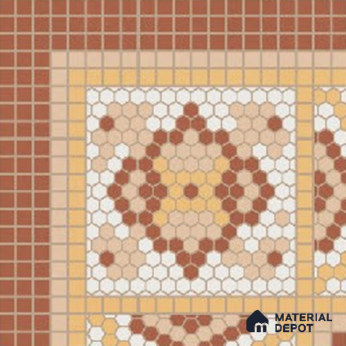 Moroccans Floor Tile TL 09907 Florix Corner 8x8 inch Vitrified Matte Finish - 9 mm | Suitable For Living Room, Bedroom | 2 mm Spacer is Mandatory | Please Expect a Slight Variation of Pattern