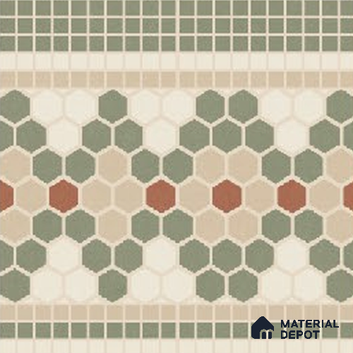 Moroccans Floor Tile TL 09908 B Gradient Border 8x8 inch Vitrified Matte Finish - 9 mm | Suitable For Living Room, Bedroom | 2 mm Spacer is Mandatory | Please Expect a Slight Variation of Pattern