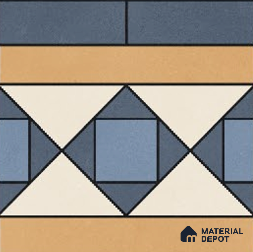 Moroccans Floor Tile TL 09909 B Flusion Border 8x8 inch Vitrified Matte Finish - 9 mm | Suitable For Living Room, Bedroom | 2 mm Spacer is Mandatory | Please Expect a Slight Variation of Pattern