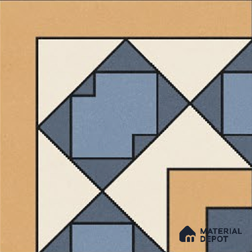 Moroccans Floor Tile TL 09909 Flusion Corner 8x8 inch Vitrified Matte Finish - 9 mm | Suitable For Living Room, Bedroom | 2 mm Spacer is Mandatory | Please Expect a Slight Variation of Pattern