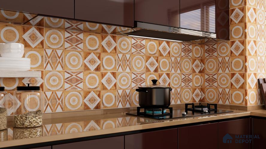 TL 01294 Abstract Choco Brown 300x300 mm Matte Finish Luster surface Ceramic Digital Wall Tile - 9 mm