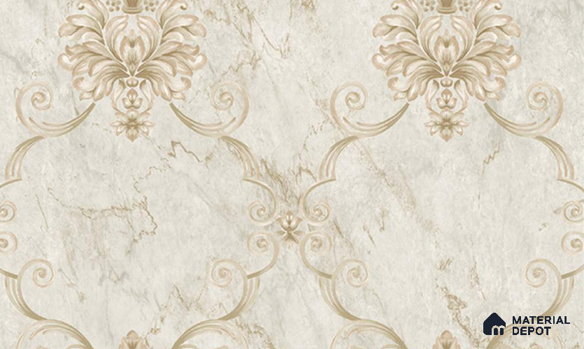 W-210 | 9.5 Meter x 21 Inches Damask Look Wallpaper - 55 Sq. Ft. | Minimum 15% wastage during installation