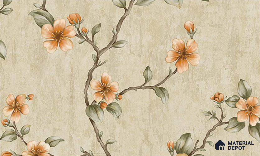 W-227 | 9.5 Meter x 21 Inches Florals Look Wallpaper - 55 Sq. Ft. | Minimum 15% wastage during installation