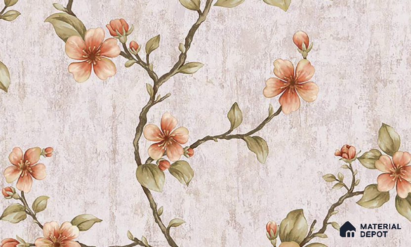 W-228 | 9.5 Meter x 21 Inches Florals Look Wallpaper - 55 Sq. Ft. | Minimum 15% wastage during installation
