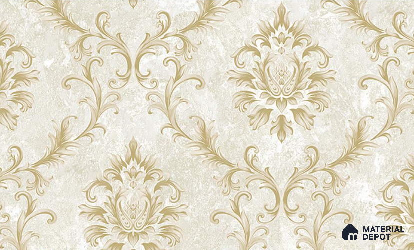 W-231 | 9.5 Meter x 21 Inches Damask Look Wallpaper - 55 Sq. Ft. | Minimum 15% wastage during installation
