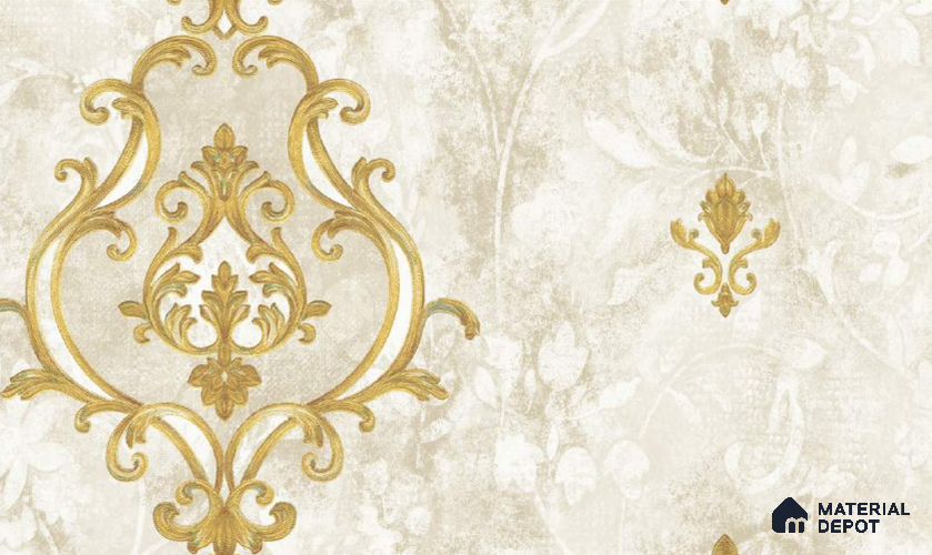W-242 | 9.5 Meter x 21 Inches Damask Look Wallpaper - 55 Sq. Ft. | Minimum 15% wastage during installation