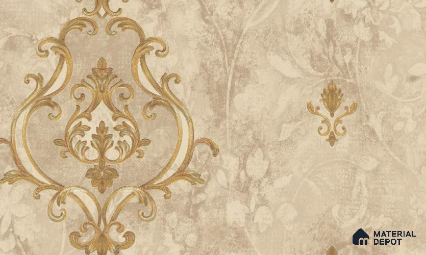 W-243 | 9.5 Meter x 21 Inches Damask Look Wallpaper - 55 Sq. Ft. | Minimum 15% wastage during installation