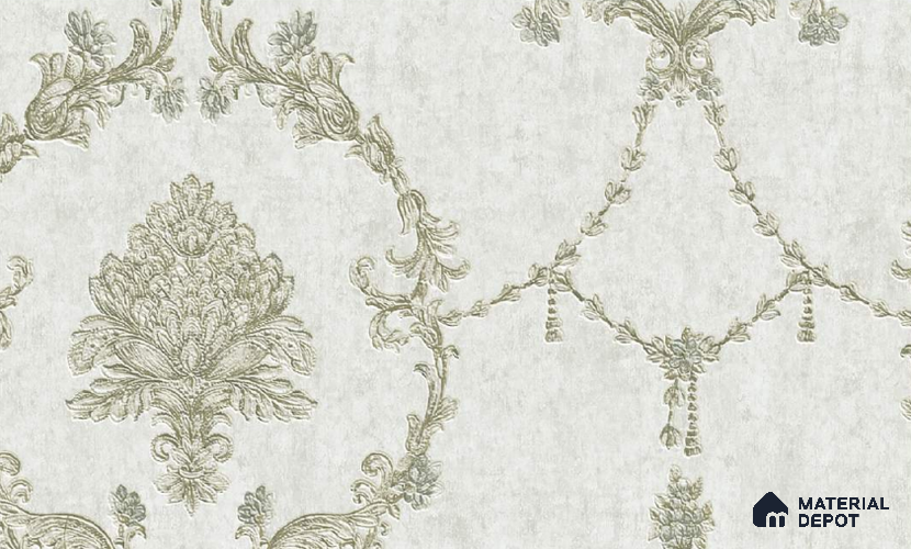 W-252 | 9.5 Meter x 21 Inches Damask Look Wallpaper - 55 Sq. Ft. | Minimum 15% wastage during installation