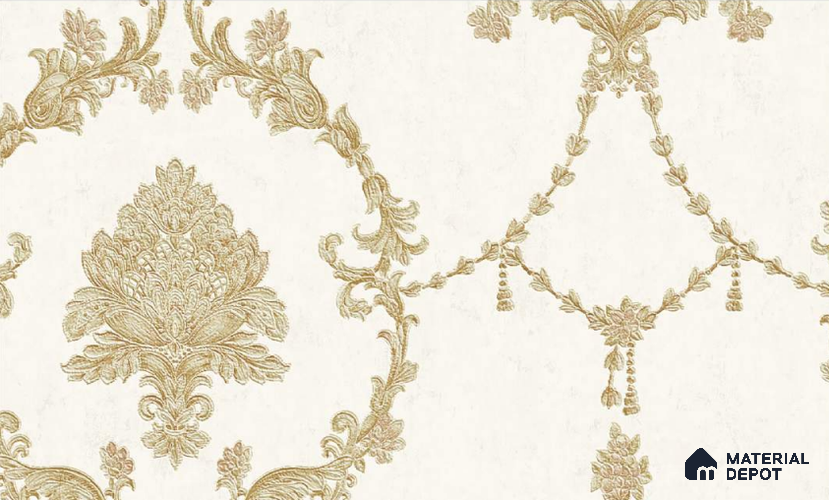 W-253 | 9.5 Meter x 21 Inches Damask Look Wallpaper - 55 Sq. Ft. | Minimum 15% wastage during installation