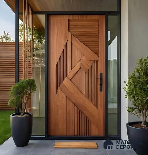 Duco Paintable Modern Mesa Design 7 ft x 3 ft CNC Cut HDHMR 3D Door - 25 mm