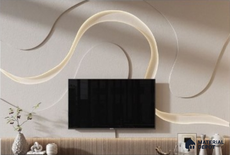 Duco Paintable Waveflow LED Accent Wall Panel 8 ft x 4 ft CNC Made HDHMR - 25 mm