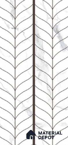 Patterned Wall Tile TL 10988 C | Florest White Decor 2 | 4 ft x 2 ft Crits Micro Matte Finish Porcelain Tile - 9 mm | Suitable for Living Room, Bedroom, Dining & Bathroom | 3 mm Spacer Required
