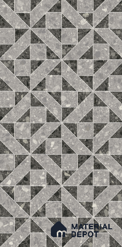 Geometric Wall Tile TL 10994 D | Royal Tera Black Decor | 4 ft x 2 ft Crits Micro Matte Finish Porcelain Tile - 9 mm | Suitable for Living Room, Bedroom, Dining & Bathroom | 3 mm Spacer Required