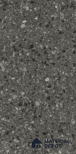 Terrazzo Wall & Floor Tile TL 10994 C | Royal Tera Black | 4 ft x 2 ft Crits Micro Matte Finish Porcelain Tile - 9 mm | 4 Random Design | Suitable for Living Room, Bedroom, Dining & Bathroom | 3 mm Spacer Required