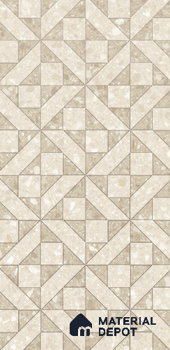 Geometric Wall Tile TL 10994 H | Royal Tera Natural Decor | 4 ft x 2 ft Crits Micro Matte Finish Porcelain Tile - 9 mm | Suitable for Living Room, Bedroom, Dining & Bathroom | 3 mm Spacer Required