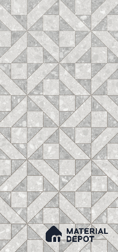 Geometric Wall Tile TL 10994 F | Royal Tera Grey Decor | 4 ft x 2 ft Crits Micro Matte Finish Porcelain Tile - 9 mm | Suitable for Living Room, Bedroom, Dining & Bathroom | 3 mm Spacer Required