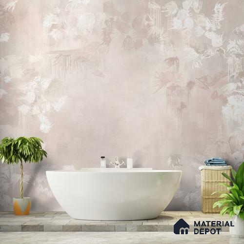 Worth it - Abstract Handmade Customized Wallpaper Design for Walls, Feather Pink